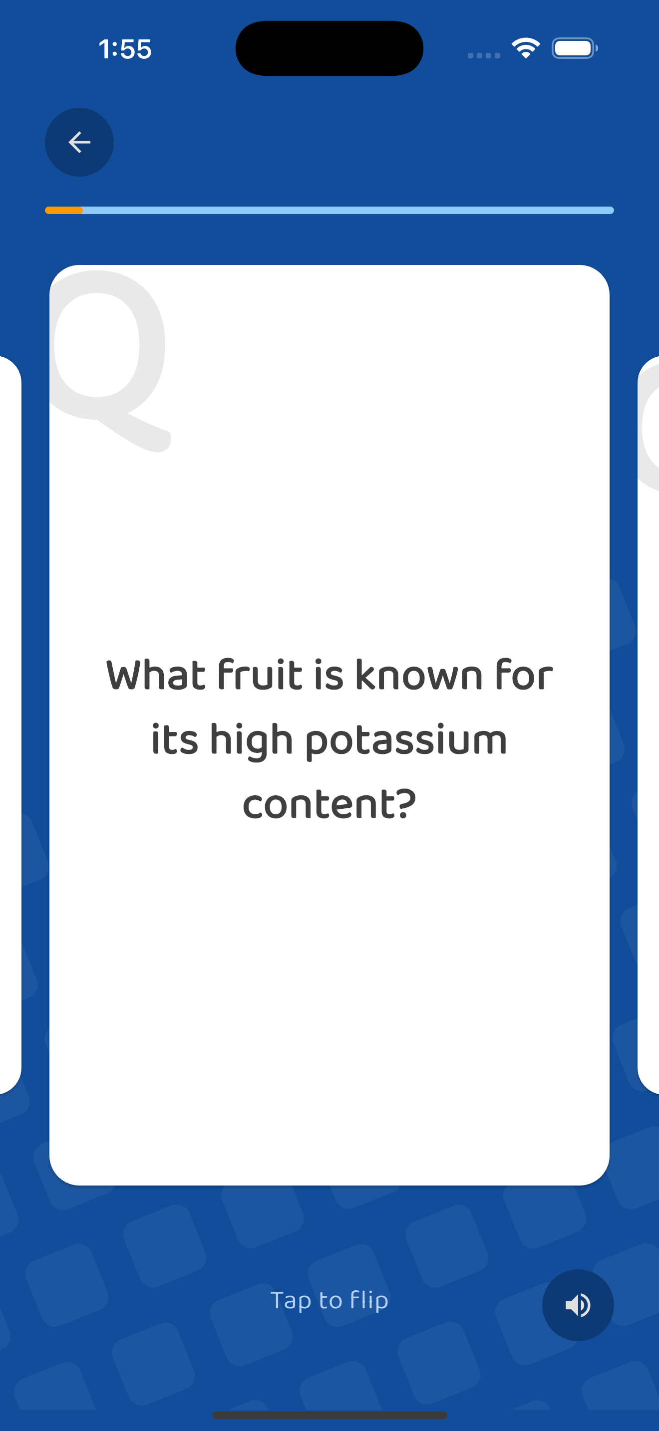 Flashcard: Question view